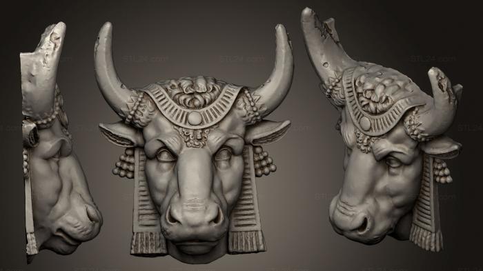 Маски и морды животных (Скульптура головы быка Париж, MSKJ_0126) 3D модель для ЧПУ станка